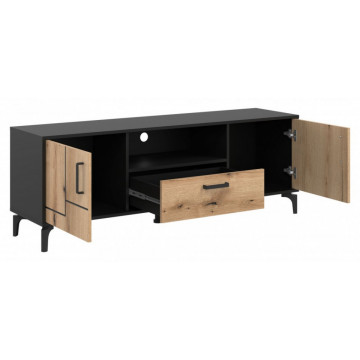 S-LINE SL01 Suport TV 2D1S BLACK/OAK EVOKE - Img 4