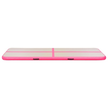 Saltea gimnastică gonflabilă cu pompă roz 300x100x10cm PVC - Img 9