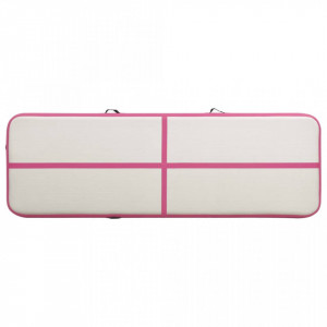 Saltea gimnastică gonflabilă cu pompă roz 400x100x20 cm PVC - Img 8