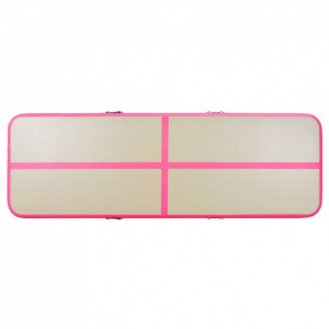 Saltea gimnastică gonflabilă cu pompă roz 800x100x10cm PVC - Img 2