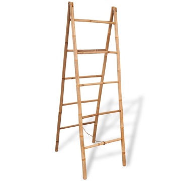 Scară dublă pentru prosoape cu 5 trepte din bambus 50 x 160 cm - Img 1