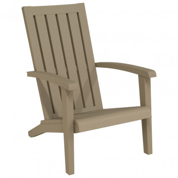 Scaun Adirondack de grădină, maro deschis, polipropilenă - Img 2