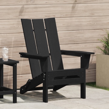 Scaun Adirondack pliabil Negru 74.5x80.5x90 cm HDPE - Img 1