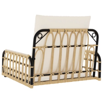 Scaun balansoar cu perne, 63x58x39 cm, poliratan și oțel - Img 6