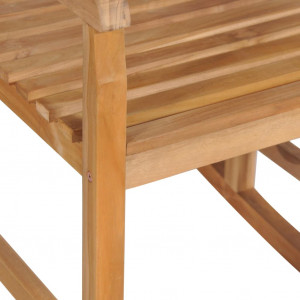 Scaun balansoar cu perne gri, lemn masiv de tec - Img 4