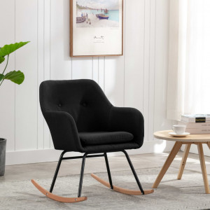 Scaun balansoar, negru, material textil - Img 1