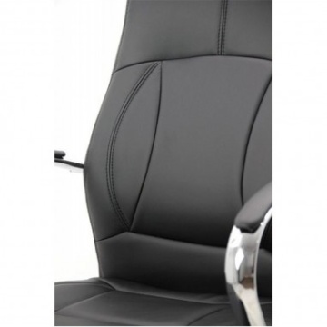 Scaun birou OFF 331, mecanism inclinare, piele ecologica, baza cromata, 110 kg, negru - Img 2
