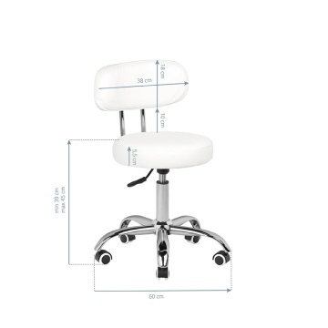 Scaun cosmetic pentru pedichiura a-007 alb - Img 4