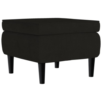 Scaun cu picioare din lemn, negru, catifea - Img 2