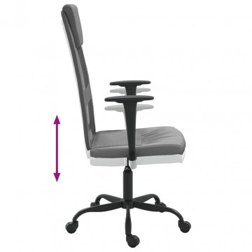 Scaun de birou, gri, plasă textilă și piele ecologică - Img 5