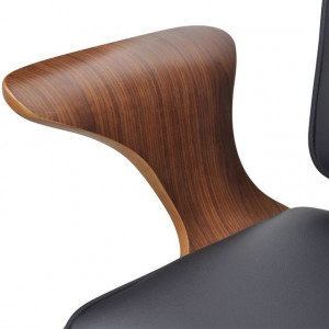 Scaun de birou reglabil din lemn curbat, piele artificială - Img 4