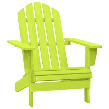 Scaun de grădină Adirondack, verde, lemn masiv de brad - Img 1