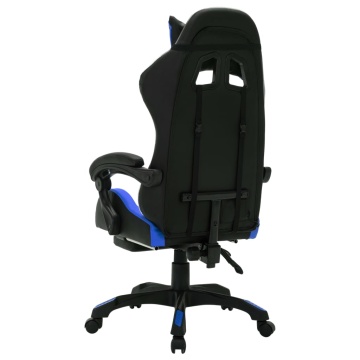 Scaun de jocuri cu LED RGB, albastru și negru, piele ecologică - Img 5