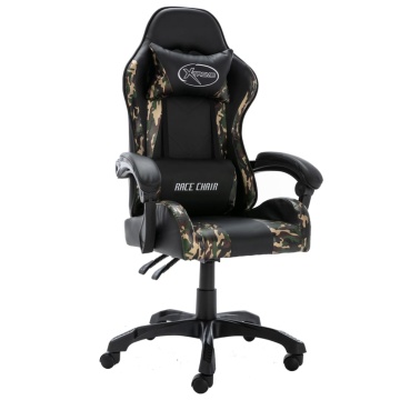 Scaun de jocuri, negru și camuflaj, piele ecologică - Img 1