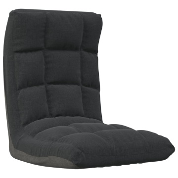 Scaun de podea pliabil, negru, material textil - Img 2