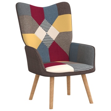 Scaun de relaxare cu taburet, textil, petice - Img 5