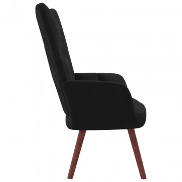 Scaun de relaxare, negru, catifea - Img 3