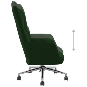 Scaun de relaxare, verde închis, catifea - Img 8