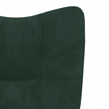 Scaun de relaxare, verde închis, catifea - Img 7