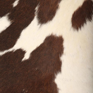 Scaun fluture, maro și alb, piele naturală de capră - Img 2