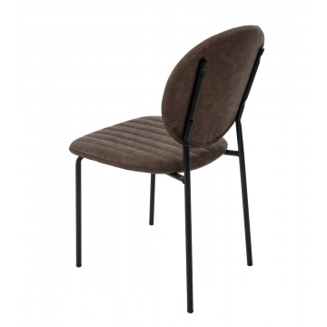 Scaun living, tapitat cu piele ecologica, s-178, maro - Img 5
