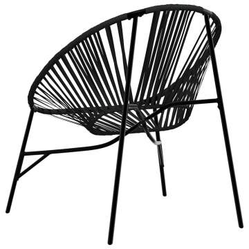 Scaun ouă de grădină Negru Poly Rattan - Img 5