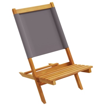 Scaune de grădină 2 buc., antracit, lemn masiv acacia și textil - Img 4