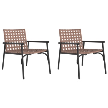 Scaune de grădină 2 buc Negru 79x56x73,5 cm Ratan Polimeric - Img 2