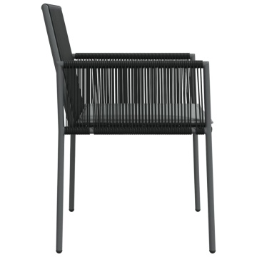 Scaune grădină cu perne 4 buc. negru 54x60,5x83,5 cm poliratan - Img 8