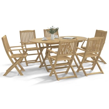 Scaune grădină pliabile 6 buc. 54,5x58x90 cm lemn masiv acacia - Img 1