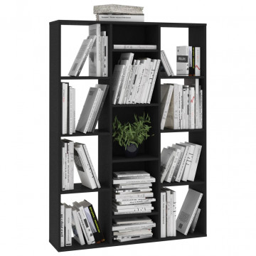 Separator cameră/Bibliotecă, negru, 100x24x140 cm, PAL - Img 4