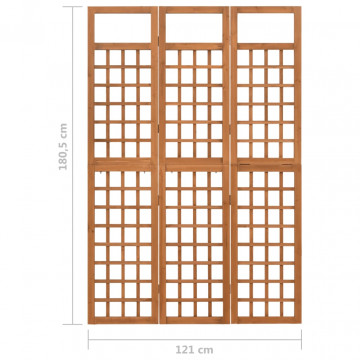 Separator cameră cu 3 panouri, 121x180,5 cm, nuiele lemn brad - Img 6