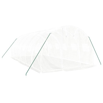 Seră cu cadru din oțel, alb, 18 m², 6x3x2 m - Img 3