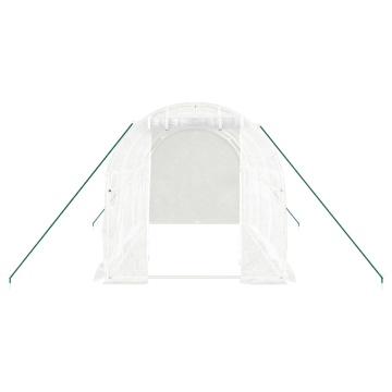 Seră cu cadru din oțel, alb, 8 m², 4x2x2 m - Img 4