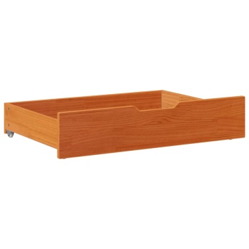 Sertare de pat 2 buc. 80x55x16 cm maro ceruit lemn masiv de pin - Img 4