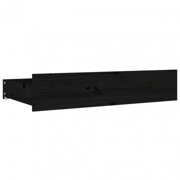 Sertare pentru pat, 4 buc., negru, lemn masiv de pin - Img 3