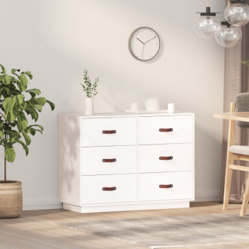 Servantă, alb, 100x40x75 cm, lemn masiv de pin - Img 1