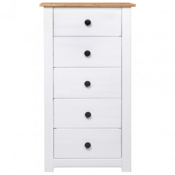 Servantă, alb, 46 x 40 x 89 cm, lemn de pin, gama Panama - Img 3