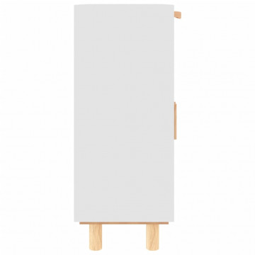 Servantă, alb, 60x30x75 cm, lemn masiv pin și ratan natural - Img 5
