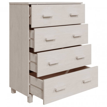 Servantă, alb, 79x40x103,5 cm, lemn masiv de pin - Img 6