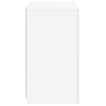 Servantă cu lumini LED, alb, 60,5x37x67 cm - Img 7