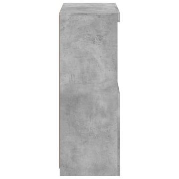 Servantă cu lumini LED, gri beton, 60,5x37x100 cm - Img 7