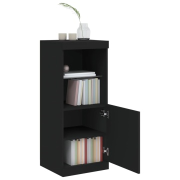Servantă cu lumini LED, negru, 41x37x100 cm - Img 4
