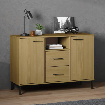 Servantă cu picioare metalice „OSLO” maro 113x40x77 cm lemn - Img 1