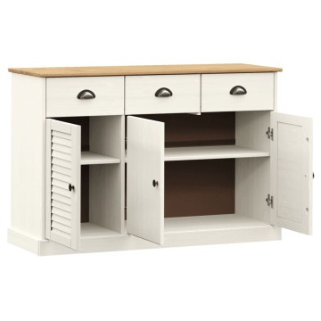 Servantă cu sertare VIGO, alb, 113x40x75 cm, lemn masiv de pin - Img 4