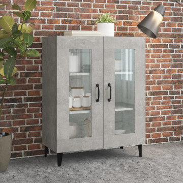Servantă, gri beton, 69,5x34x90 cm, lemn compozit - Img 1