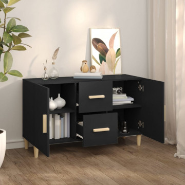 Servantă, negru, 100x36x60 cm, lemn prelucrat - Img 6