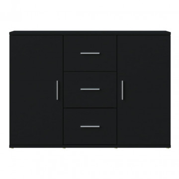 Servantă, negru, 91x29,5x65 cm, lemn prelucrat - Img 5