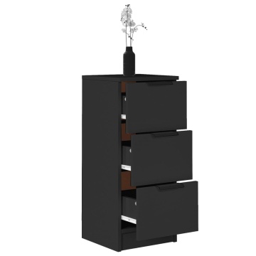 Servante, 2 buc., negru, 30x30x70 cm, lemn prelucrat - Img 8