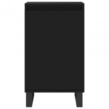 Servante, 2 buc., negru, 40x35x70 cm, lemn prelucrat - Img 5